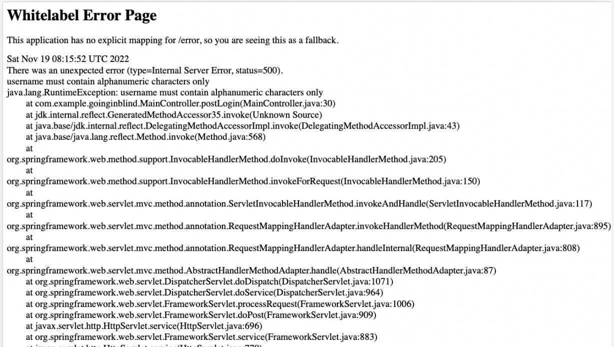 Server error returned after attempting to remove client-sider filtering.